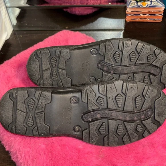 SLOGGERS Black with Light Pink Polka Dot Clogg Waterproof Gardening Shoes size 7 - Picture 8 of 9